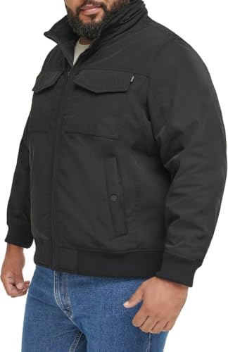 DOCKERS Men's Quilted Lined Flight Bomber Jacket Coat, Black, S - image 6