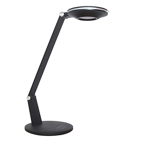 ZLZYPLE Lámparas de mesa con brazo oscilante, lámpara de mesa de noche, lámpara de oficina regulable con puerto de carga USB, lámpara de escritorio LED con 2 temperaturas de color x 6 niveles de