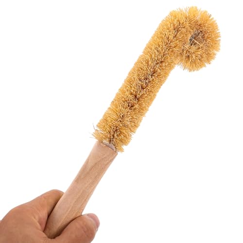 Image of ORFOFE 1pc Coconut Long Handle Cleaning Brush for Cups Mugs Glassware and Bottles Durable Bottle Brush with Lengthened Handle for Deep Cleaning