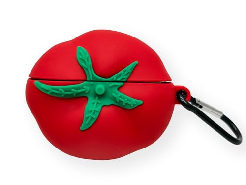 Funda de Silicona 3D Dibujos Animados Compatible con AirPods Pro 2, AIYAAIYA Kawaii Impermeable Resistente a Golpes para la Caja de Carga de Auriculares Inalámbricos con Llavero (Tomato)