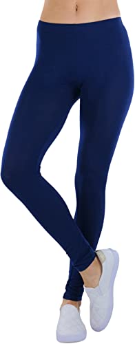 Image of ToBeInStyle Women's Skinny Fit Cotton Full Length Leggings Tights - Regular and Plus Sizes