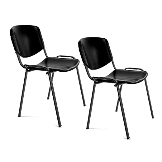 OFITURIA Silla sin Ruedas, Polipropileno, Negro, 2 Sillas