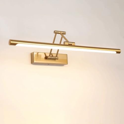 Jadssox Goldene Badezimmerleuchte über dem Spiegel, LED-Schminktischlampe, verstellbare Spiegelfrontbeleuchtung, Moderne Spiegelschranklampen, Bilderleuchten, Ankleidezimmer-Schminktischlampen