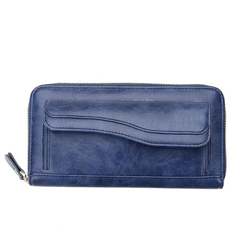 Women Genuine Leather Wallet Blocking Credit Card Holder Famale, D, 19.8cm