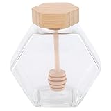 Carafe avec couvercles : pot de stockage de sirop en forme de spirale, à plus lentement et maintient le miel pendant le temps.