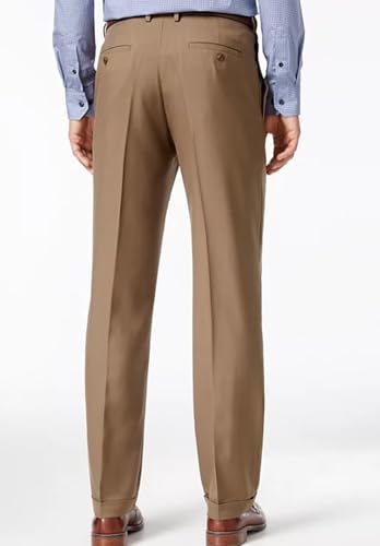 Men's No Iron Classic Fit Wrinkle-Resistant Flat Front Dress Suit Pants Formal Office Wedding Trousers3