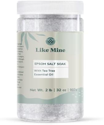 Like Mine Epsom Salt Soak with Tea Tree Essential Oil, 2 lb, Bath & Foot Soak Magnesium Sulfate Blend