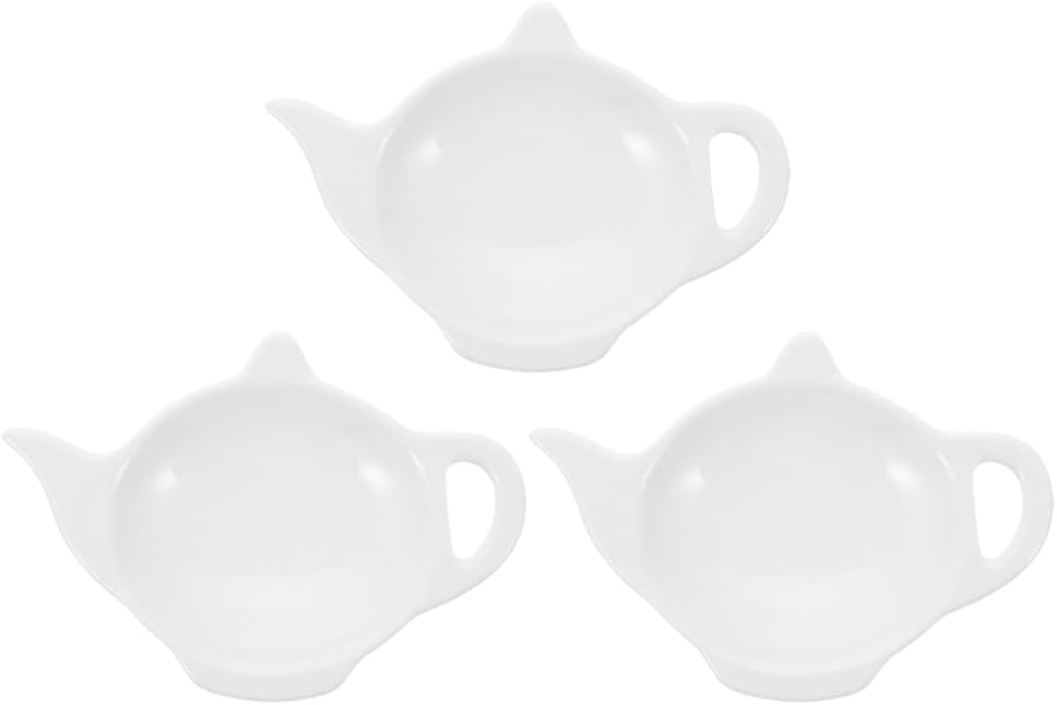 PRETYZOOM Tea Bag Tray Holder Teapot Shaped Dish Saucer Spoon Rests for Tea Accessories