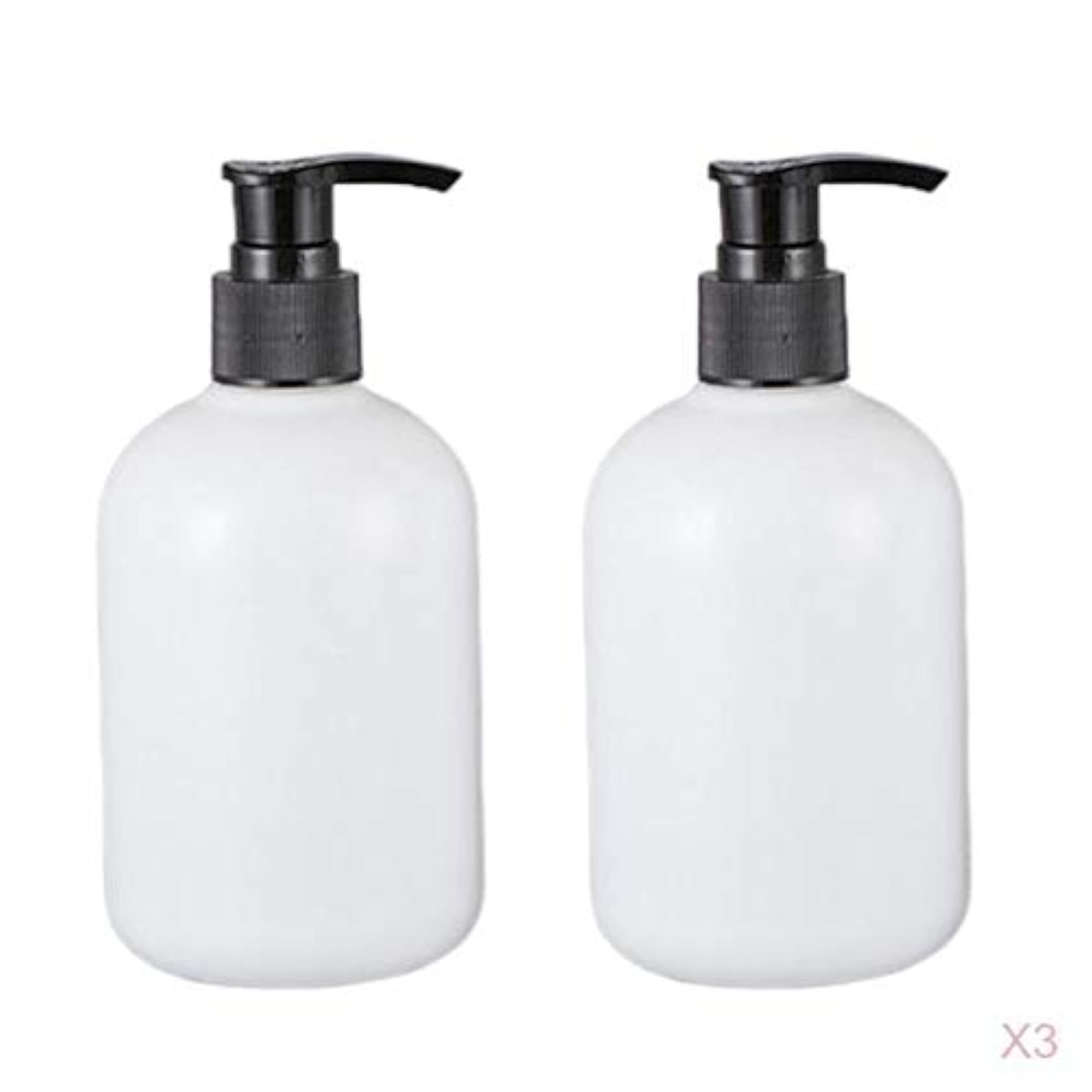 6pcs 350ml Empty Shampoo Conditioner Pump Bottle Dispenser Containers Black Pump