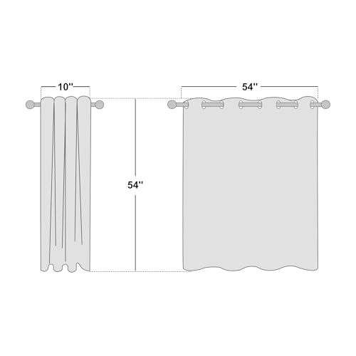 Image of NICETOWN Bedroom Sheer Curtains 54 inch Length - Grommet Top Voile Textured Window Curtains Light and Airy Drapes for Cafe /Loft /Nursery (W54 x L54, 1 Pair, White)