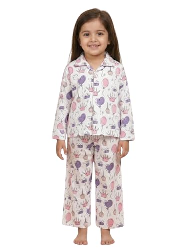 Image of The Mom Store Kids Cotton Night Suit for Boys and Girls | Breathable Night Dress for Kids Boys and Girls | Printed Nightsuit Pajama Set | Comfortable All-Season Sleepwear for Daily Use