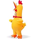 Camlinbo Inflatable Screaming Chicken Costume Kids, Halloween Full Body Blow Up Costume, Funny Halloween Inflatable for Cosplay Party