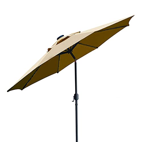 Parasol de jardín resistente al viento y lluvia con manivela CLSDRZC