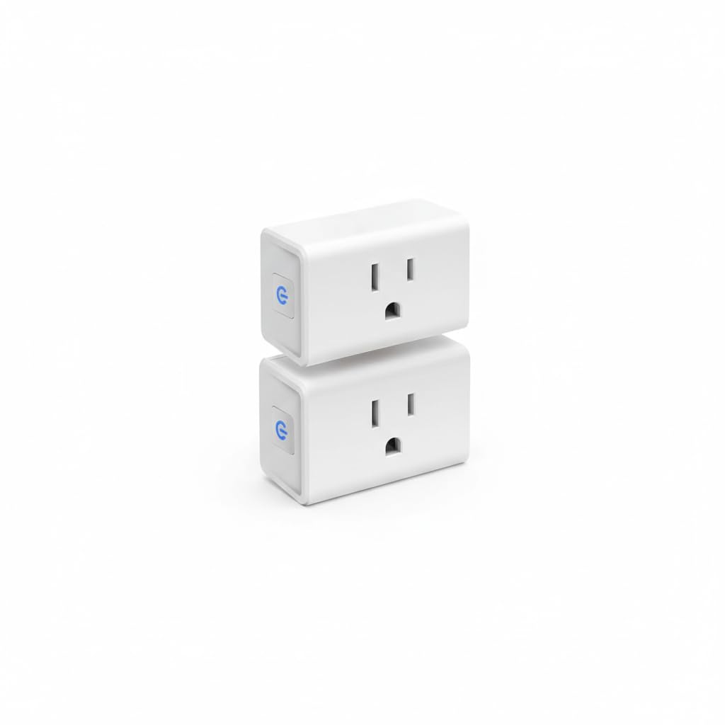Smart Wi-Fi Mini Plug 2-Pack Remote Control Voice Activated Home Automation Outlet 15A