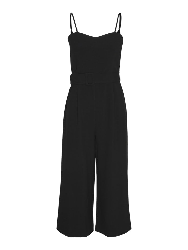 VERO MODA Women's Vmclover SL Cropped Straight Jumpsuit, black, XS