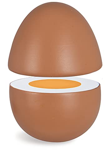 Eichhorn 100003737 - Eierbox mit 6 Eiern, 3X mit Magnetfunktion, 10,5x16x7cm, Kaufladenzubehör, Birkenholz