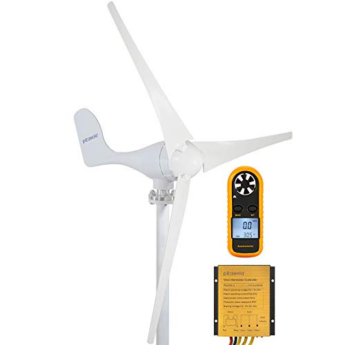 Pikasola 400W Wind Turbine Generator AC 12Volt Economy 3 Blades Windmill for Wind Solar Hybrid System 2.5m/s Start Wind Speed,400w Windmill Generator for Home