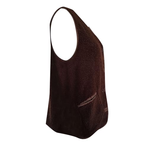 Chaleco de piel de cordero para mujer un abrazo de calidez y estilo en café 5