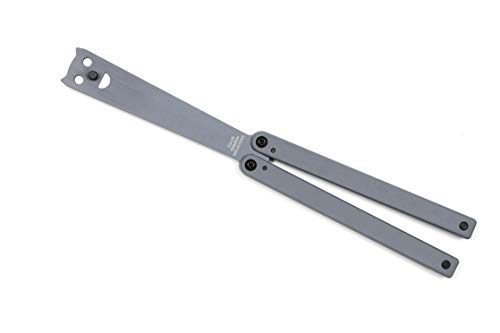 Squid Industries Squiddy-G Butterfly Gray Plastic Practice Balisong Dull Blade Knife Trainer