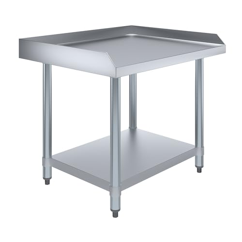 Image of AmGood Stainless Steel Equipment Stand - Heavy Duty, Commercial Grade, with Undershelf, NSF Certified (24 inch Width x 30 inch Length)