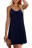 Picture of ULTRANICE Blue Dresses Women 2025 Spring Summer Casual Vacation Hawaiian Beach Party Wedding Guest Dresses Semi Formal Cover Ups V Neck Mini Sundress(Royal Blue,XL)