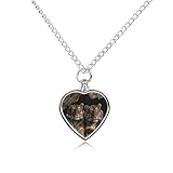 ERSTSNCK Pet Urn Necklace for Ashes Tiger in Cave Heart-Shaped Memorial Pendant with Filling Kit 27.6' Adjustable Chain Cremation Keepsake Jewelry for Dog Cat Sympathy Gift for Pets Lovers