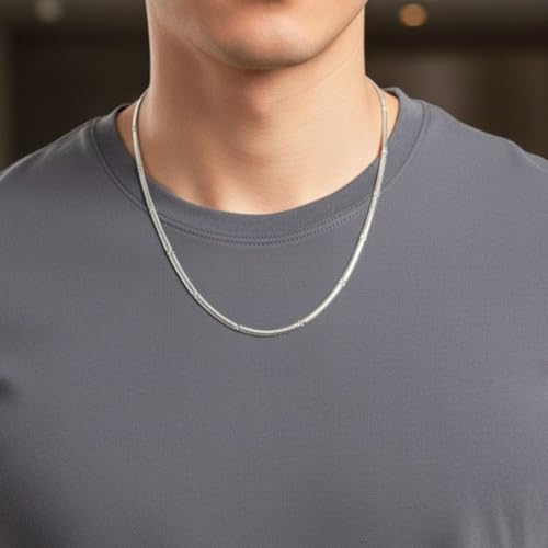 Image of THE MEN THING Chain for Men, Luxury Pure Titanium Steel Chain | Silver Stainless Steel Chain | Necklace Jewellery for Men & Boys