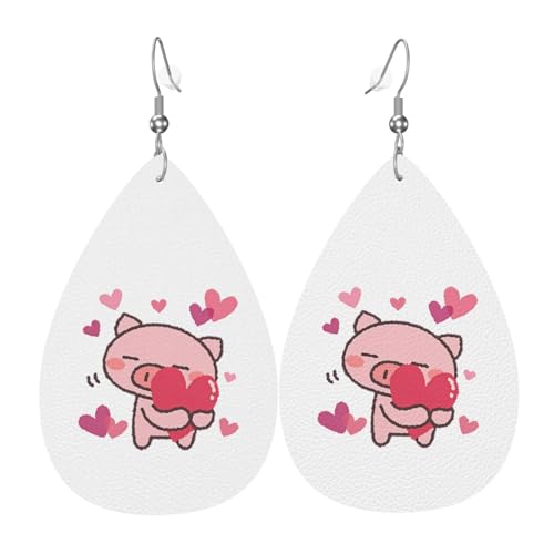 ぶたた イヤリング レディース 揺れるピアス 水滴のピアス レザーイヤリング アクセサリー 人気 個性的 軽量 ファッション小物 日常使い 誕生日 母の日 高校生 彼女 結婚記念日 プレゼント
