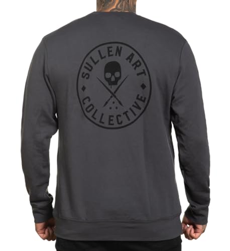 Sullen Men's Ever Crew Lyte Tattoo Lifestyle Graphic Long Sleeve Pullover Crew Feece Sweatshirt