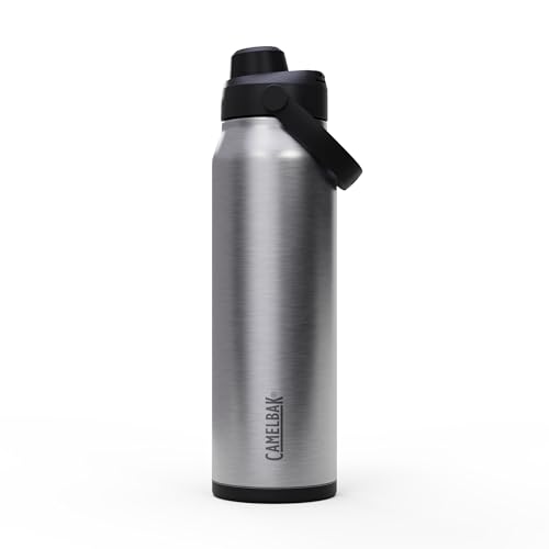 Image of CamelBak Thrive Chug Insulated Stainless Steel Water Bottle, Cold Retention with High Flow Lid for Everyday Hydration and Active Use, 32oz, Stainless