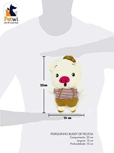 Porquinho Buddy de Pelúcia Petwi para Cães, Única