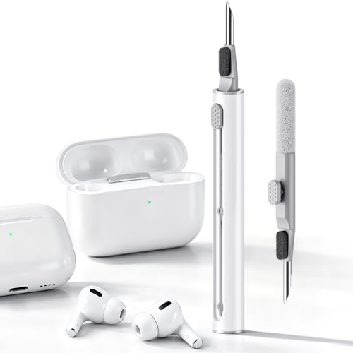 Hyashee Cleaner Kit for AirPods Pro 3/2/1, 3-in-1 Earbud Cleaning Pen with Metal Tip, Soft Brush & Flocking Sponge, Cleaning Tool for Wireless Earbuds, Charging Case, Phone, Keyboard & Electronics