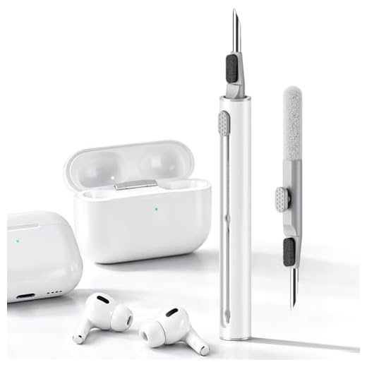 Cleaner Kit for Airpods Pro 1 2 3 Multi-Function Cleaning Pen with Soft Brush Flocking Sponge for Bluetooth Earphones Case Cleaning Tools White