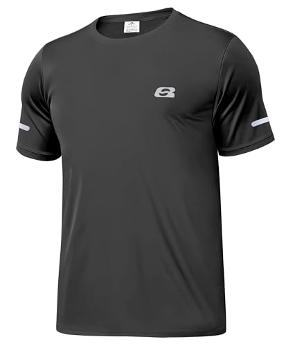 Boyzn UPF 50+ Fishing Shirts for Men, Short Sleeve UV Sun Protection Swim Shirts, Quick Dry Outdoor Hiking Running Surfing Swimming Rash Guard for Men 1088-Black-2XL