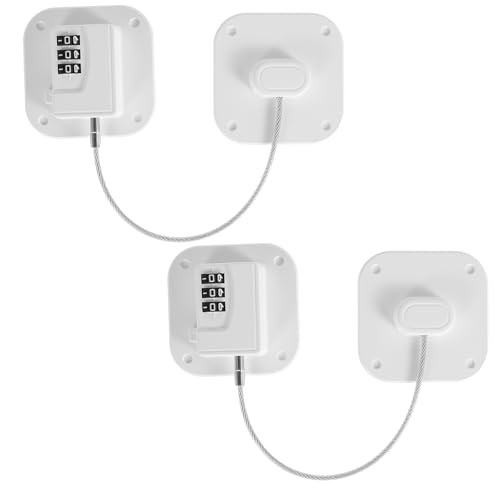 Lot de 2 serrures de réfrigérateur avec mot de passe numérique - Serrures de sécurité pour enfants - Serrures autocollantes pour porte de congélateur,...