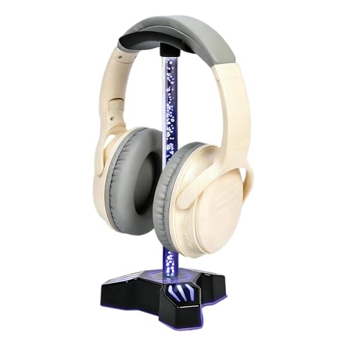 Soporte para auriculares genérico con cargador USB | Soporte para auriculares con iluminación RGB - Soporte para auriculares de escritorio con cargador | para escritorio estante mesa de noche estudio