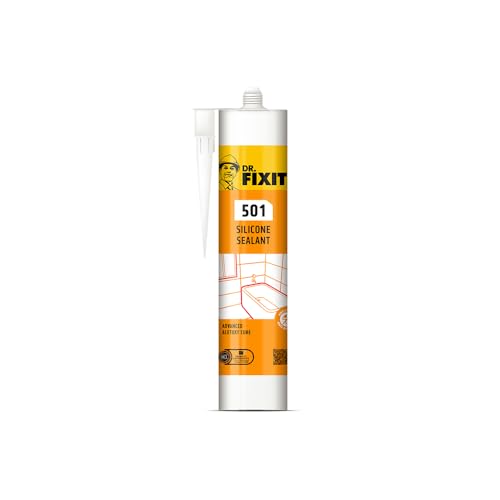 Dr. Fixit 501 Clear Silicone Sealant - 280 gm | Ideal for Sealing of Glass Windows Sanitary and Bathroom Fixtures & Electrical Insulation