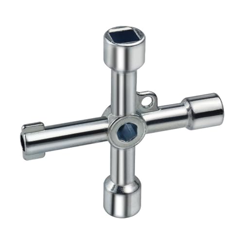 Llave de cruz de agujeros de múltiples formas 6 en 1, mango ergonómico para fontanería, mantenimiento eléctrico, trabajo de aleación de zinc, herramienta de llave de múltiples agujeros