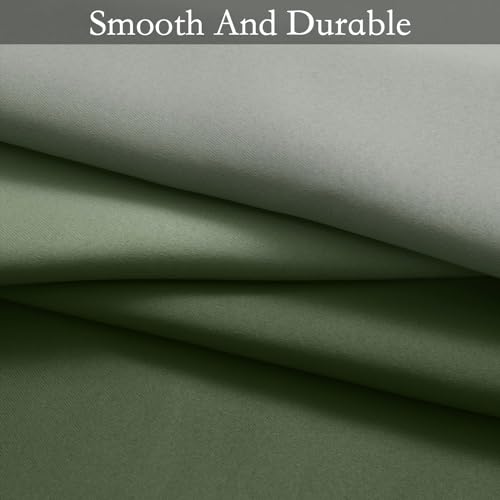 Image of SimpleHome Ombre Gradient Sage Green White to Gray Curtains Bedroom 52Wx84L | Room Darkening Curtains,Light Blocking Thermal Insulated Grommet Window Curtains for Living Room,2 Panels,84 Inches Length