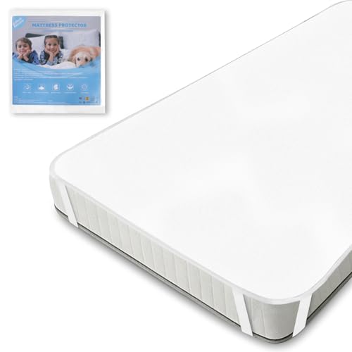 Matratzenschoner 100x200 cm Molton - Aus 100% Baumwolle, Atmungsaktive, Bequem Matratzenauflage Weiß