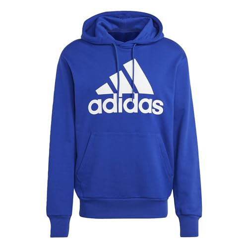 adidas Essentials French Terry Big Logo Hoodie Felpa con cappuccio, Semi Lucid Blue, M Uomo