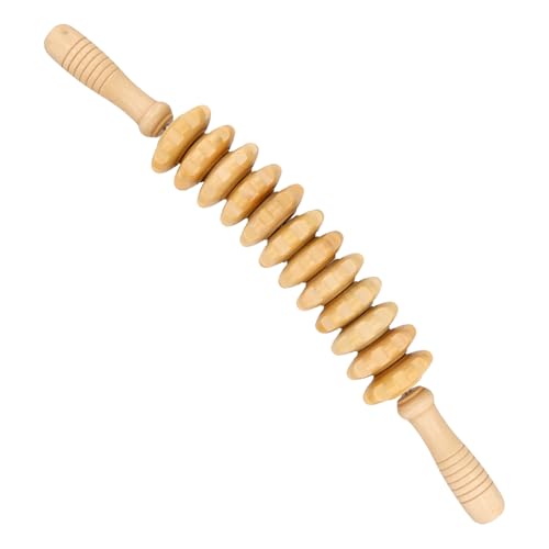 Ziyonix Massageroller Holz mit Griff, Faszienstab Holz, Anti Cellulite Massage Stab für Beine/Rücken/Bauch/Schulter, Faszienrolle für Muskelentspannung, Körperformung Ziyonix Massageroller Holz mit Griff, Faszienstab Holz, Anti Cellulite Massage Stab für Beine/Rücken/Bauch/Schulter, Faszienrolle für Muskelentspannung, Körperformung