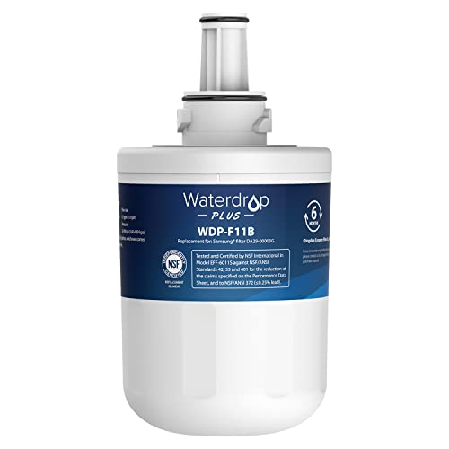 Waterdrop Plus DA29-00003G NSF 401&53&42 Certified Refrigerator Water Filter, Replacement for Samsung DA29-00003G, DA29-00003B, DA29-00003A, Aqua-Pure Plus, HAFCU1, 2 Filters (Package May Vary)