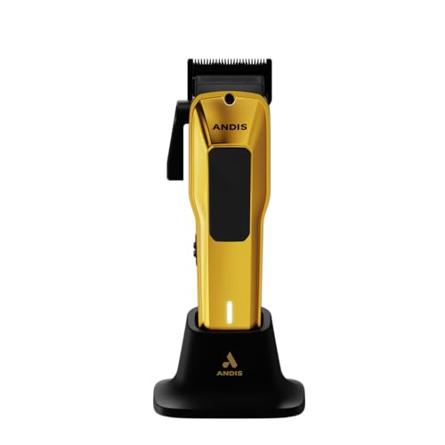 Andis 562118 Tondeuse à cheveux professionnelle filaire/sans fil, lame Phaze réglable pour une coupe de près, dorée