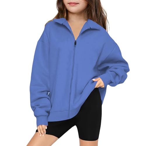 BILIKEYU Girls Zip-Up Hoodie Sweatshirt Long Sleeve Fleece Fall Winter Warm Outwear Coats for Girl 5 to 162
