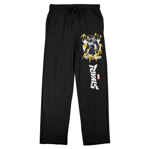 Marvel Rivals Venom Men's Black Sleep Pajama Pants-Large