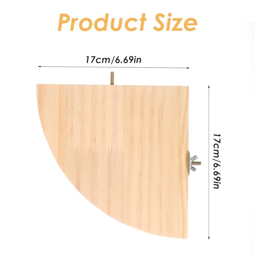 Image of Bird Perch Platform Stand Wooden Parrot Perch Corner 6.7 Inches Fan Shape Playground Cage Accessories Parrot Stand Flat Perches for Bird Cages Corner Shelf for Birds Parrots Hamster Gerbil (Pack of 2)