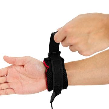 Image of Gooby Soft Mesh Wristband Surfer Leash, Black, 6 FT | Hands-free wristband; Breathable padded mesh; 6 ft; Adjustable hook-and-loop fastener; Match your harness