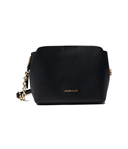 Image of Calvin Klein Women's Hailey Micro Pebble Triple Compartment Chain Crossbody