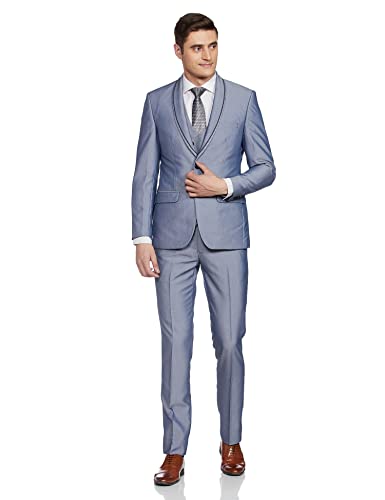 Image of Raymond Rayon Blend Men's Full Sleeve Contemporary FIT Medium Blue Formal Suit